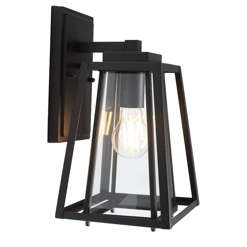 SAFAVIEH Lighting Liboria 7.5" Outdoor Sconce (Set of 2) - 7.5" x 7" x 12" - withD/H - 7Wx7Dx12H