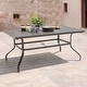 preview thumbnail 2 of 10, Nuu Garden Outdoor Rectangle Powder-coated Iron Dining Table with 1.57'' Umbrella Hole
