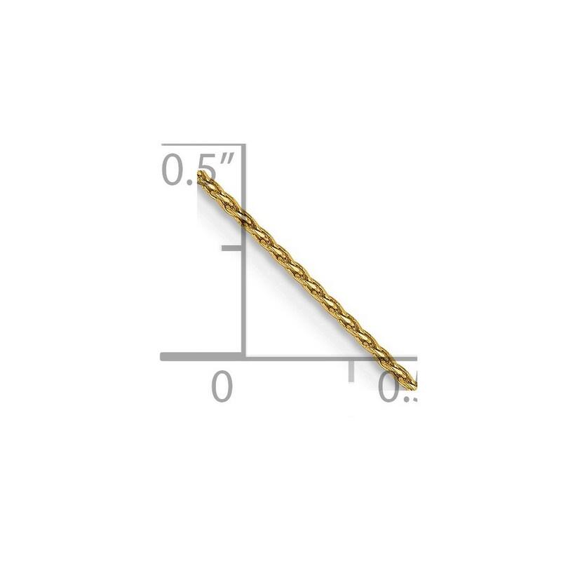Curata Women's 14k Yellow Gold 1.0mm Round Sparkle-Cut Wheat Chain Anklet - 10 Inch