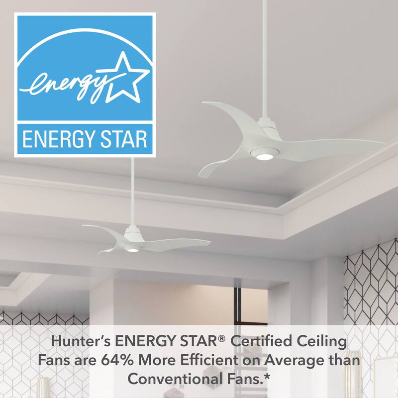 Hunter 60" Arwen Ceiling Fan w/ LED Light Kit, Handheld Remote, Contemporary - ENERGY STAR!