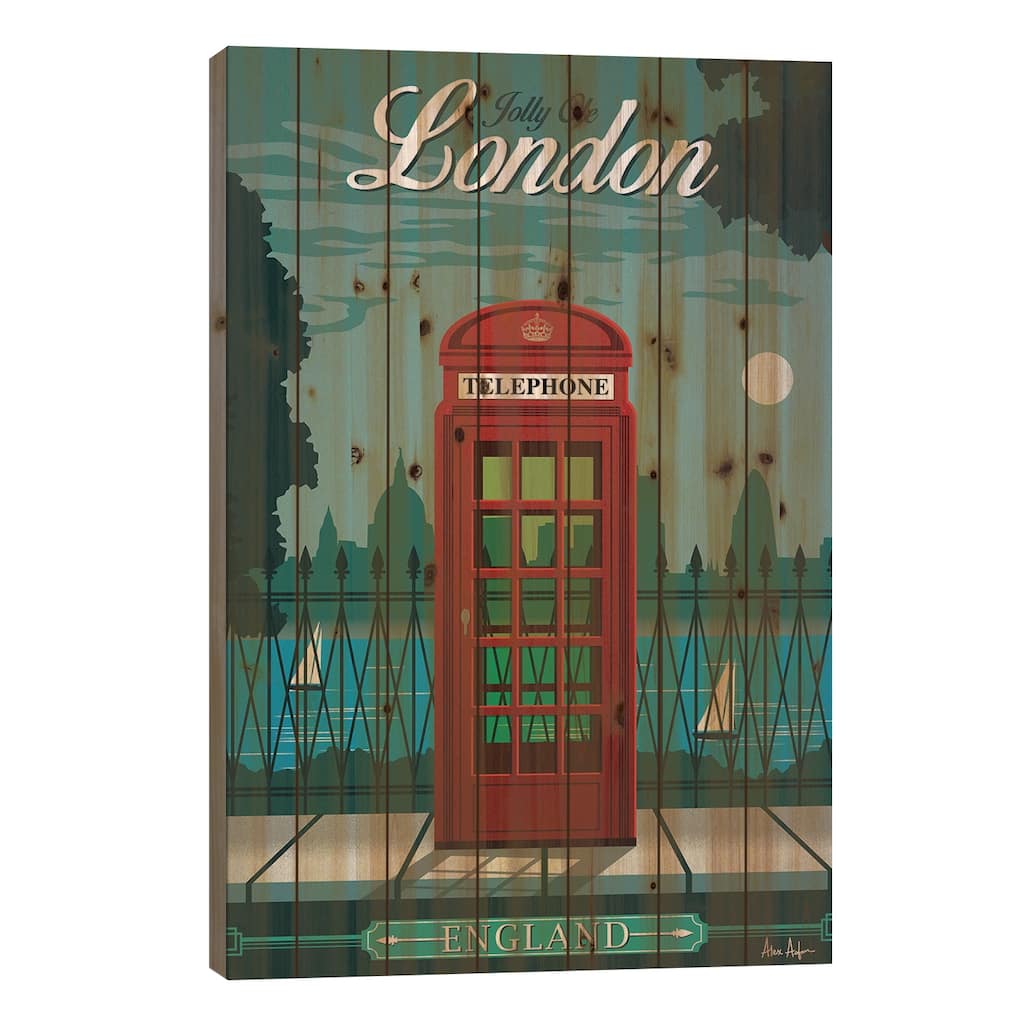 London Print On Wood by IdeaStorm Studios - Multi-Color