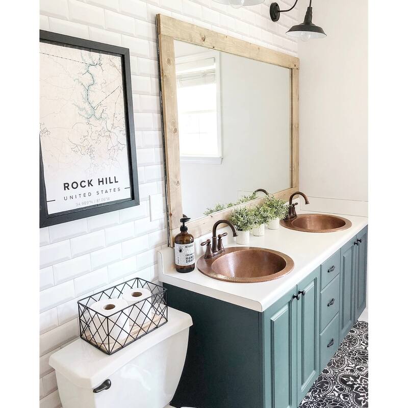 Bell 19" Drop-In Bathroom Sink in Copper
