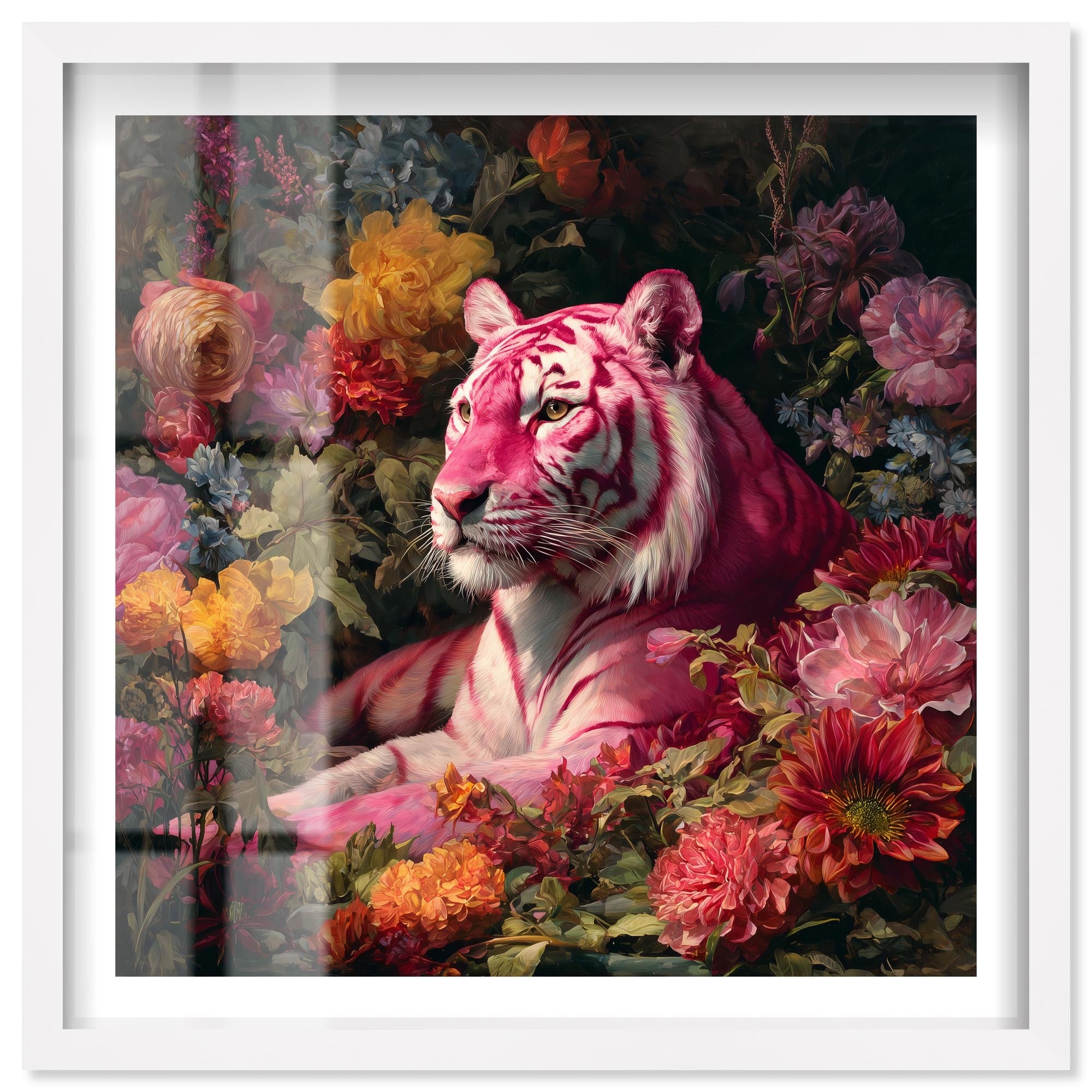 King of the Dahlias II Modern Wall Decor Shadowbox Print by Notoriart