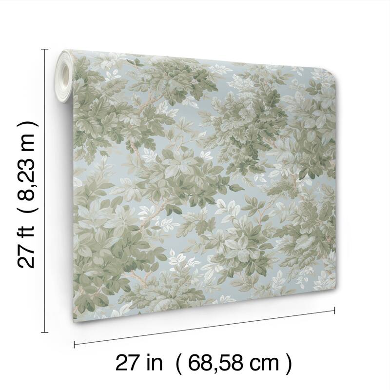 A-Street Prints Greenwood Light Blue Deciduous Wallpaper