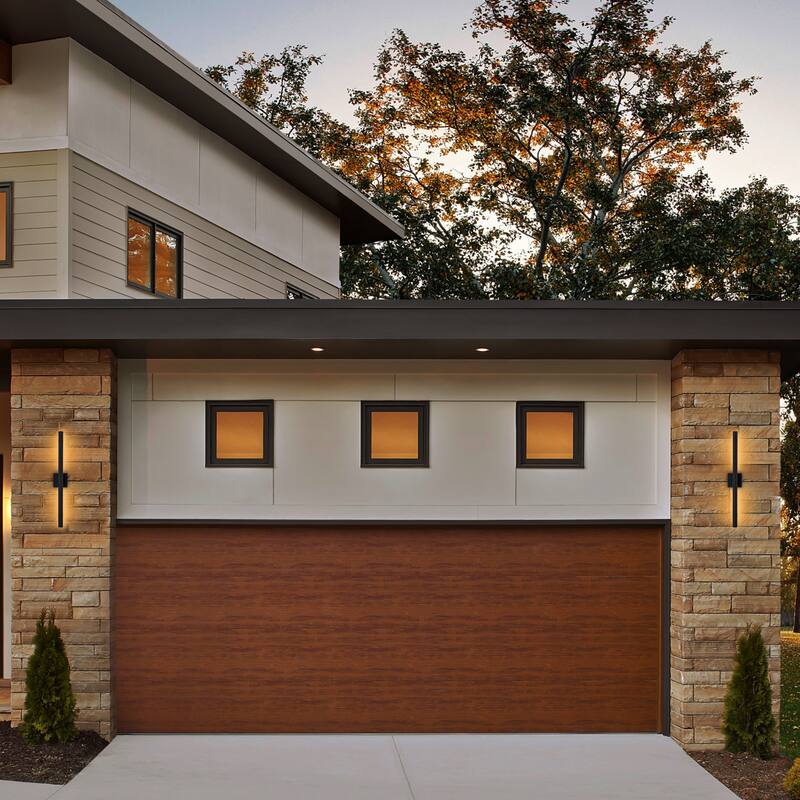 C Cattleya 2-Light Matte Black Dimmable Modern LED Outdoor Wall Sconce