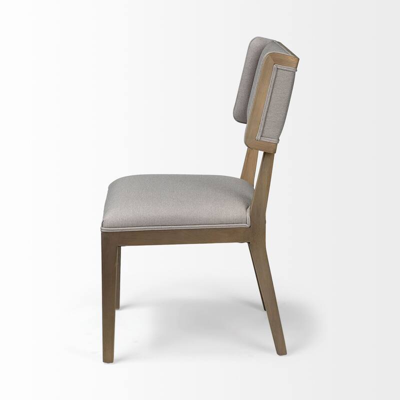 Tenton Grey Fabric Wrap Seat W/Light Brown Solid Wood Frame Dining Chair (Set of 2) - 23.5L x 19.0W x 36.8H