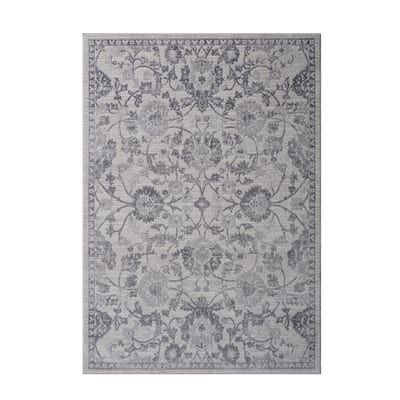 LOOM & LUXE Collection Grey/Silver/Oriental Non-Shedding Area Rug