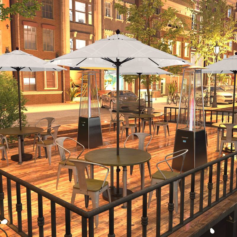 California Umbrella 7.5' Rd.. Aluminum Frame, Fiberglass Rib Market Umbrella, Push Open, Bronze Finish, Olefin Fabric