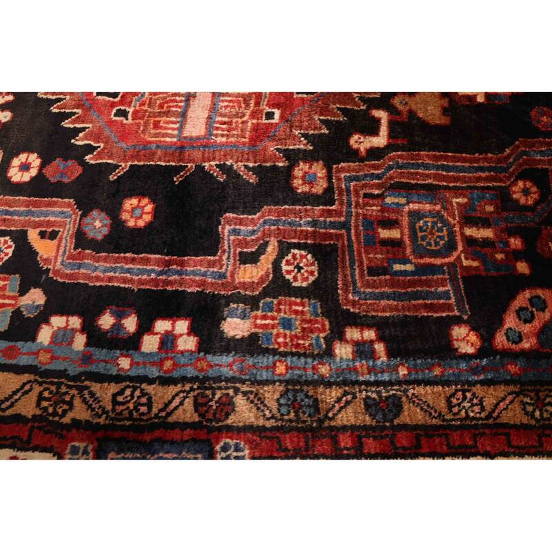 ECARPETGALLERY Hand-knotted Anatolian Vintage Dark Navy Wool Rug - 5'2 x 8'11