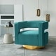 preview thumbnail 13 of 114, HULALA HOME Carisa Modern Upholstered Swivel Open-Back Barrel Chair with Golden Base Set of 1 - Blue