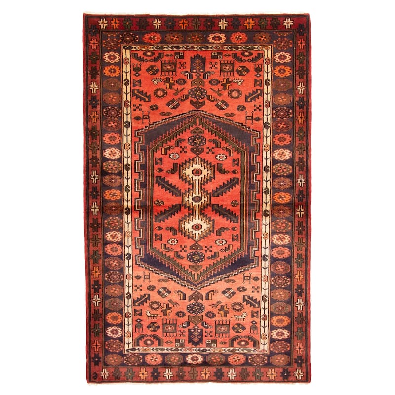 ECARPETGALLERY Hand-knotted Andelz Red Wool Rug - 4'2 x 6'9