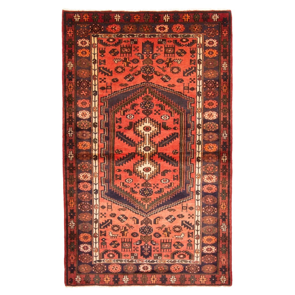 ECARPETGALLERY Hand-knotted Andelz Red Wool Rug - 4'2 x 6'9
