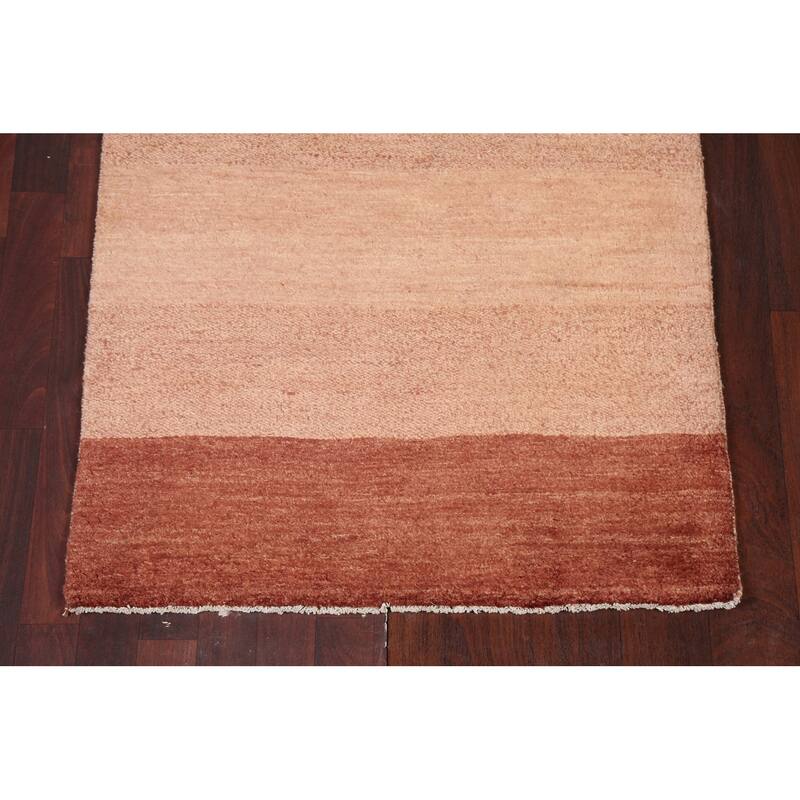 Contemporary Gabbeh Kashkoli Oriental Wool Runner Rug Handmade Carpet - 3'2" x 15'11"