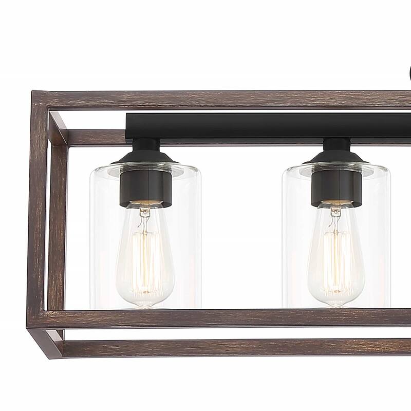 Allegray 5-light Farmhouse Rectangle Linear Chandelier for Dining Room