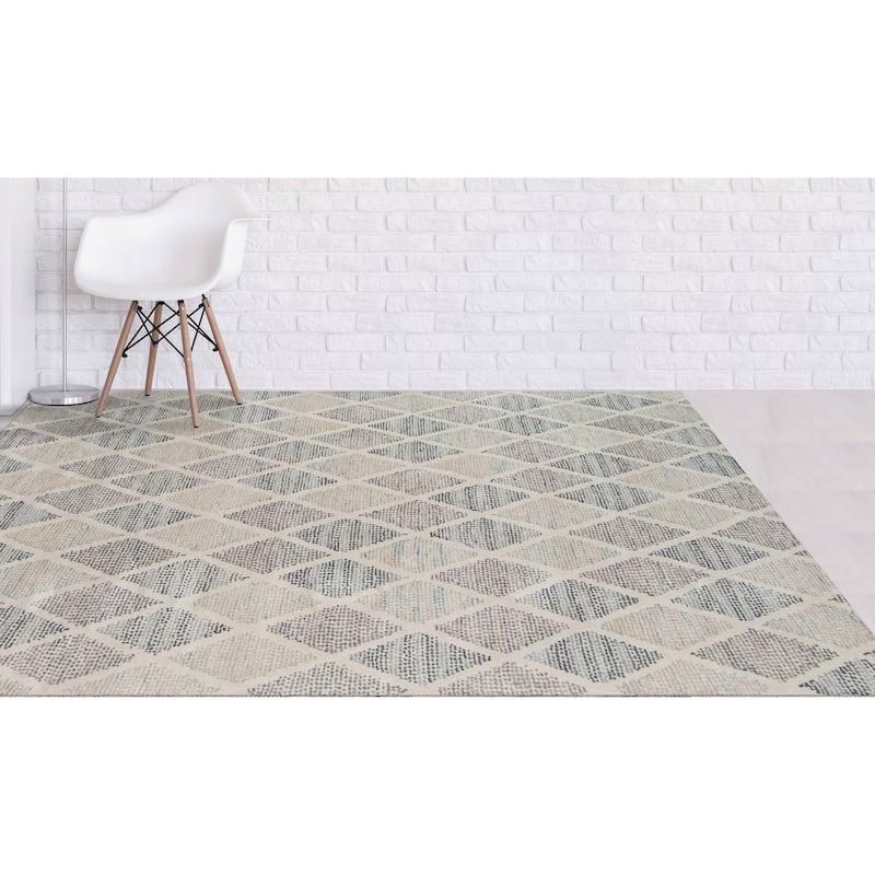 Magi Waverly Modern Diamond Hand-Tufted Wool Area Rug