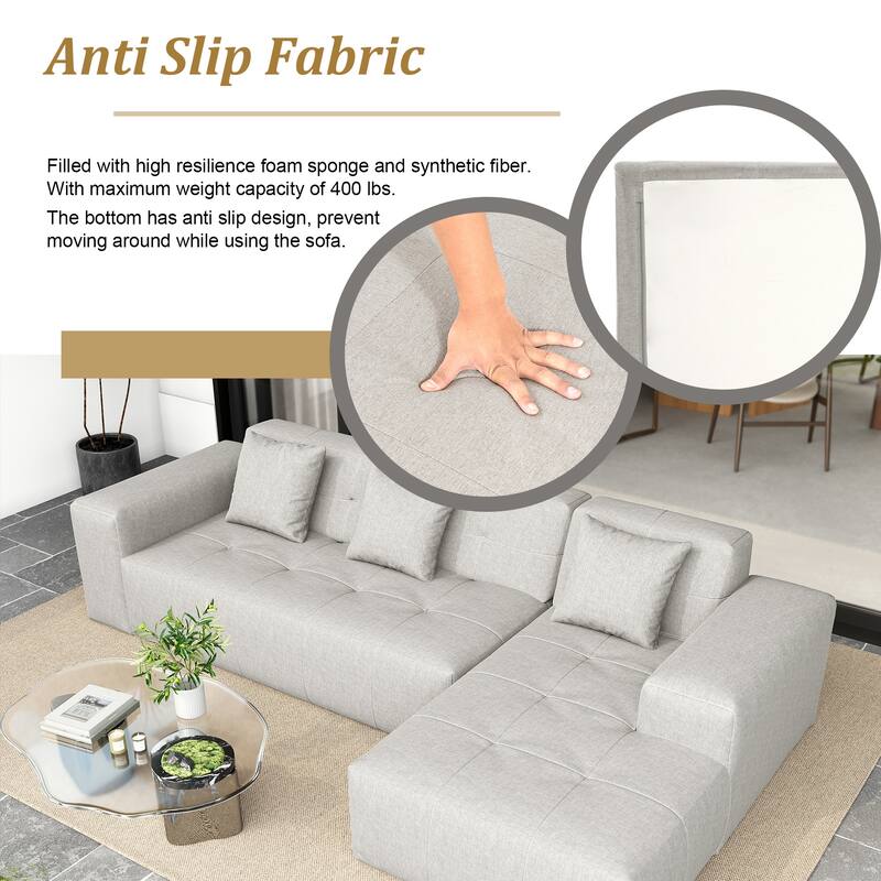 Casual Outdoor Oversized Sectional Sofa Loveseat Chaise Set