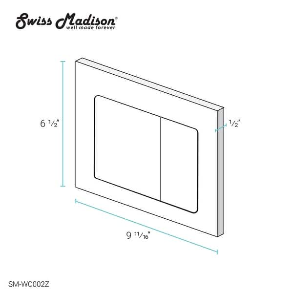 dimension image slide 4 of 8, Swiss Madison Wall Mount Toilet Actuator Flush Push button Plate
