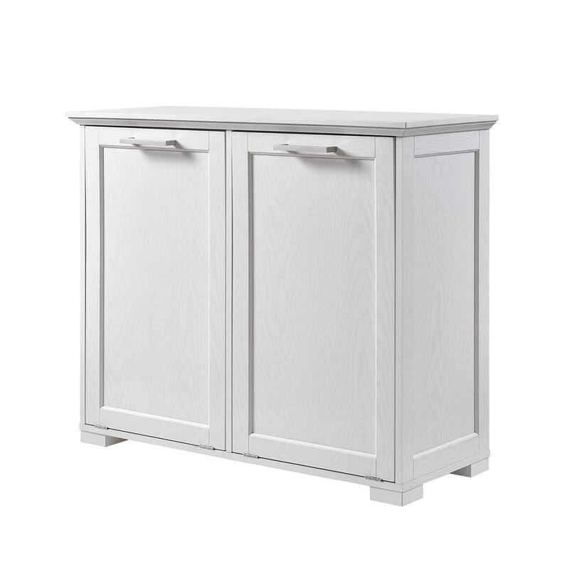 Double Tilt Out Trash Wooden Kitchen Garbage Can Free Standing