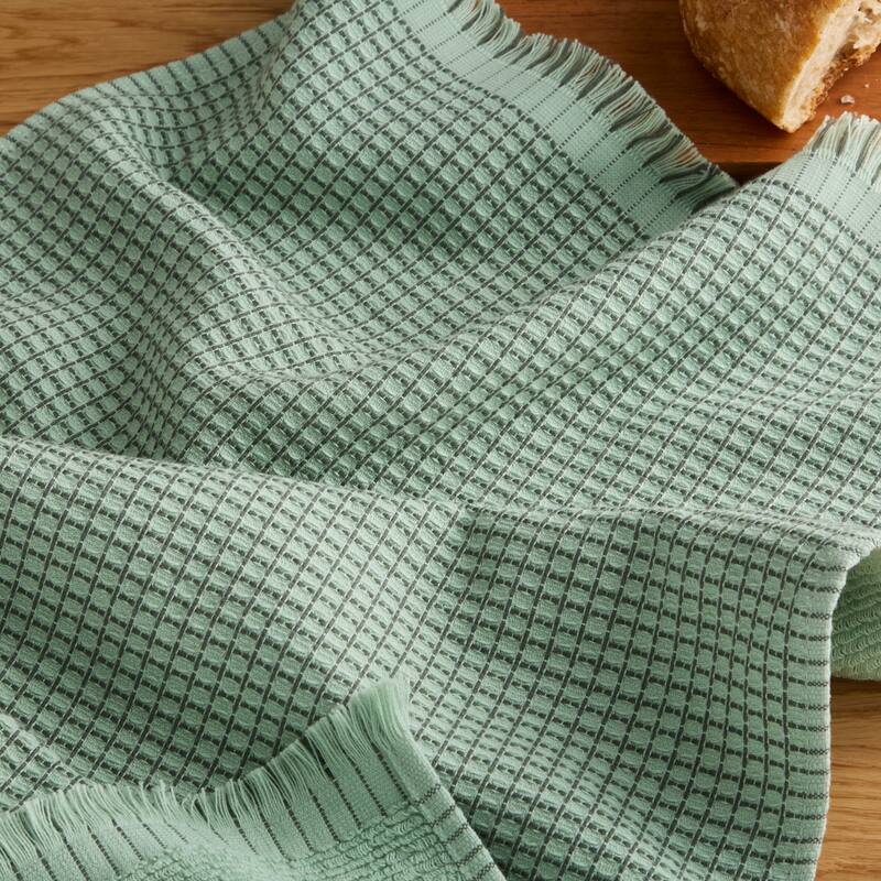 KITCHENAID Gourmet Series Gridlines Kitchen Towels 3-Pack Set, 100% Cotton Absorbent - 18"x28"