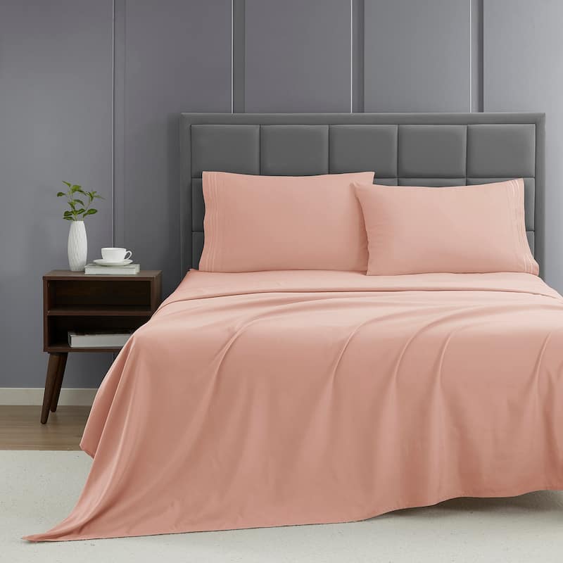 Clara Clark Premium 1800 Series Ultra-soft Deep Pocket Bed Sheet Set - Queen - Peach