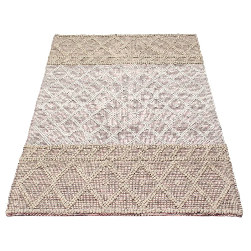ECARPETGALLERY Braid weave Sienna Grey Wool Rug - 5'10 x 8'0