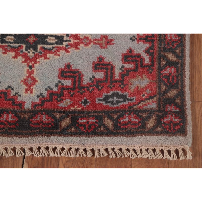Kazak Oriental Runner Rug Handmade Geometric Wool Carpet - 2'7"x 9'11"