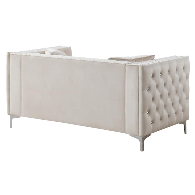 Paige Tufted Velvet Loveseat