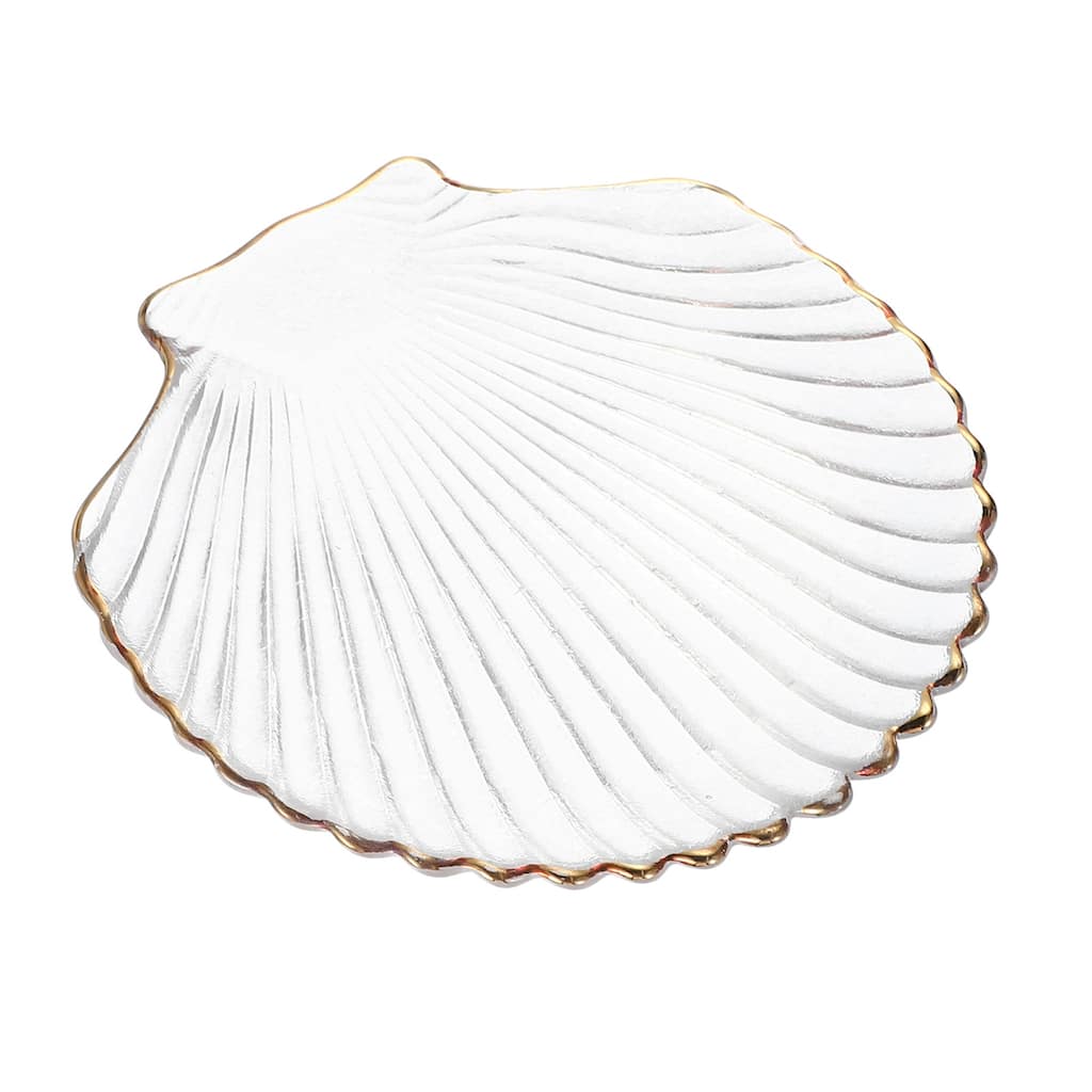 Sea Shell Jewelry Tray, Glass Trinket Dish Ring Holders, Clear