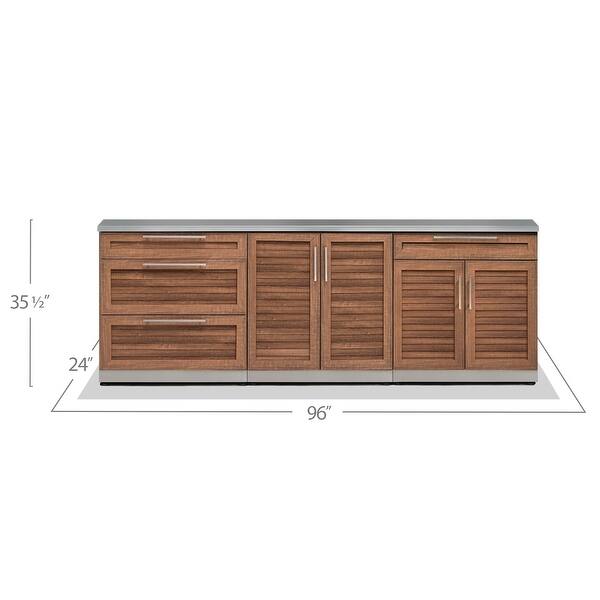 Newage Products Outdoor Kitchen 96 Inch W X 24 Inch D 3 Piece Set Overstock 28369070