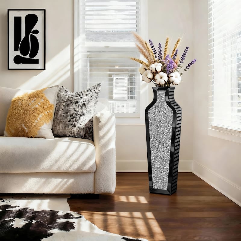 Glass Floor Vase Crystal Home Decor