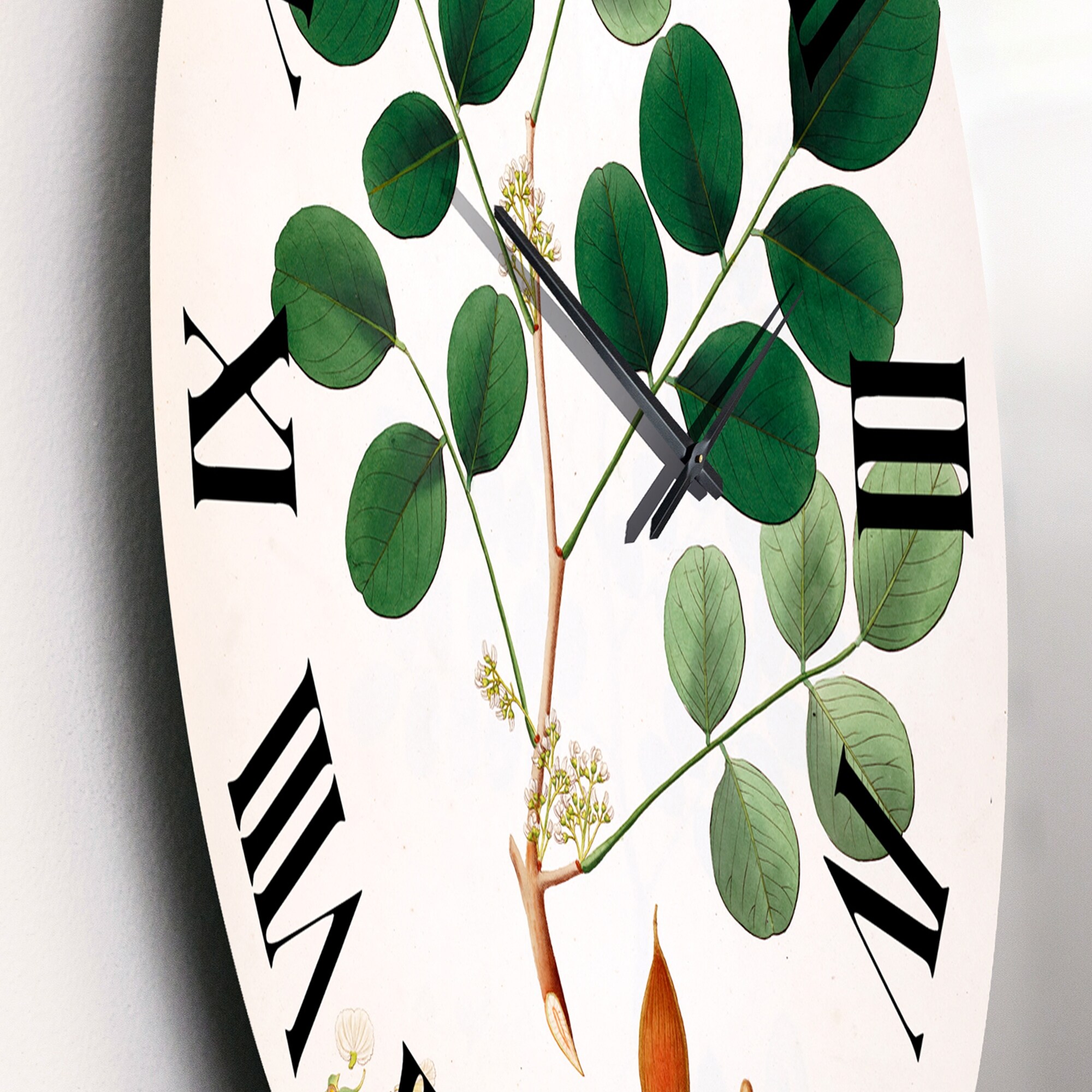 【Ebi Botanical Life】 Designart 'Vintage Plant Life XI' Farmhouse wall clock - Bed Bath