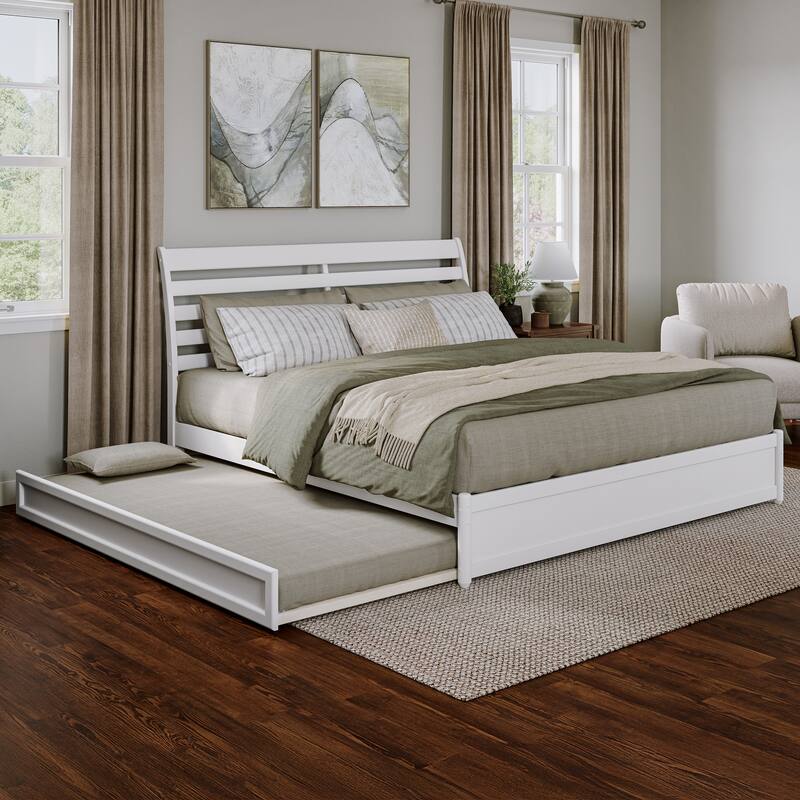 Emelie Platform Bed with Panel Footboard and Twin XL Trundle