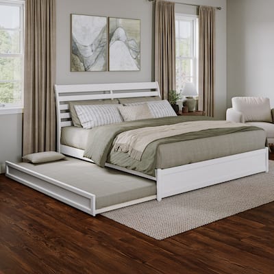 Emelie Platform Bed with Panel Footboard and Twin XL Trundle