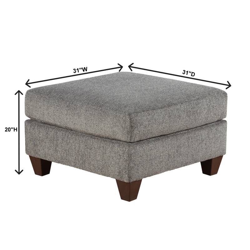 Roundhill Furniture Davoz 2-Piece Living Room Set, Sofa and Cocktail Ottoman, Tori Slate
