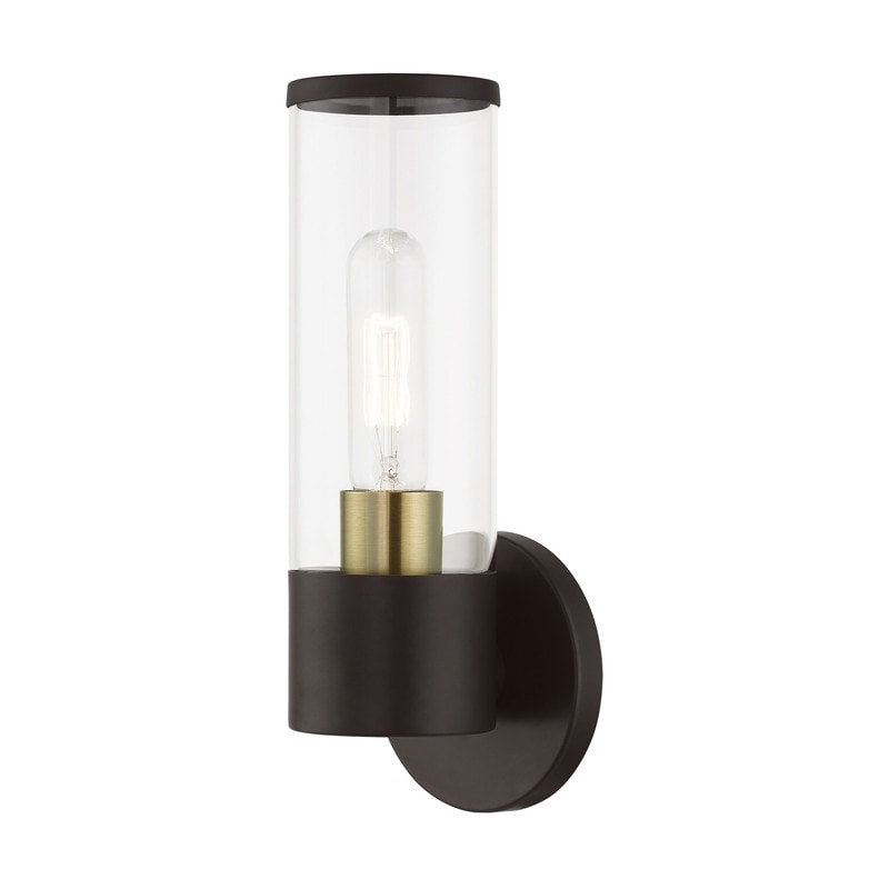 Livex Lighting 1-light Bronze Finish ADA Wall Sconce, 17281-07 - 4.25" W 11.25" H 3.9" EXT