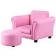 preview thumbnail 6 of 5, Kids Sofa Set Armrest Chair Couch with Ottoman for Children Toddler Pink