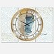 preview thumbnail 2 of 4, Designart 'Fields of Gold Watercolor Flower IV' Glam 3 Panels Oversized Wall CLock - 36 in. wide x 28 in. high - 3 panels