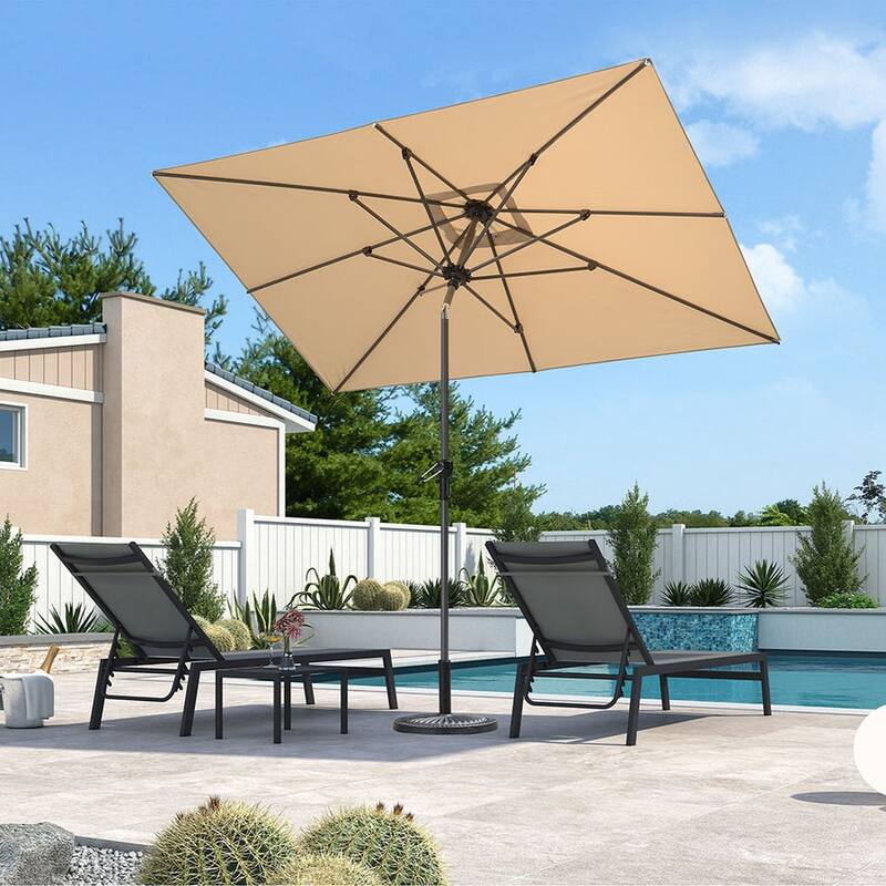 PURPLE LEAF Heavy-duty Crank and Tilt Table Umbrella Outdoor Patio Market Umbrella