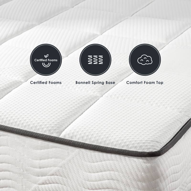 Crown Comfort 6 Inch Bonnell Spring Mattress with Comfort Foam Top