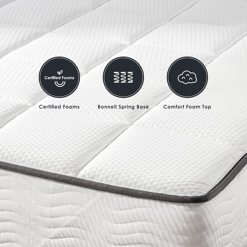 Crown Comfort 8 Inch Bonnell Spring Mattress with Comfort Foam Top