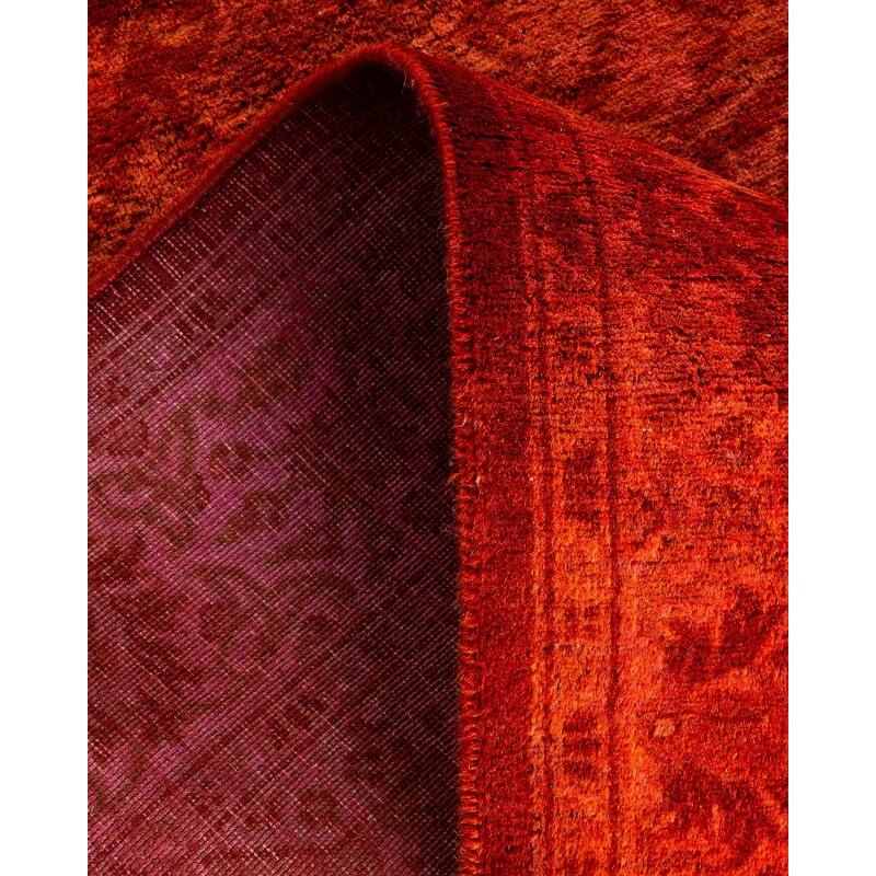 Overton Hand Knotted Wool Vintage Inspired Modern Contemporary Overdyed Orange Area Rug - 2' 8" x 22' 9"