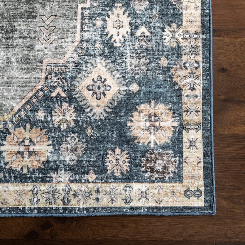 Nuloom Kallipoe Medallion SplashGuard Machine Washable Area Rug