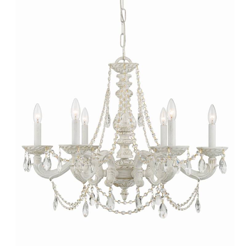 Crystorama Lighting Group Sutton 6 Light 28" Wide Chandelier with - Antique White