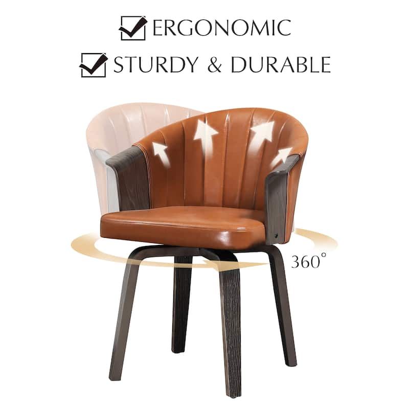 Art Leon Bentwood Swivel Dining Chairs