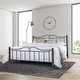 preview thumbnail 3 of 24, Carbon Loft Tiblier Textured Black Metal Bed with Brushed Charcoal Wood Posts King