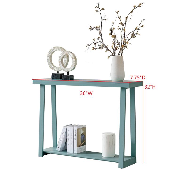 Emma Collection Wood 36" Modern Console Table with Shelf