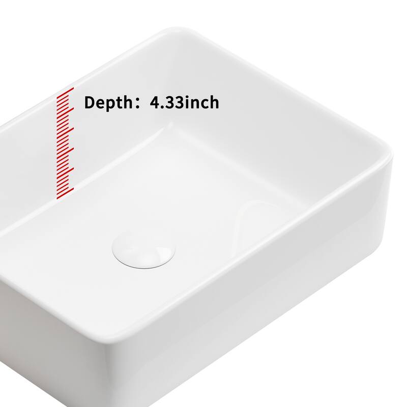 GDFStudio - Rosdale Modern Ceramic Vessel Sink with Above-Counter Design