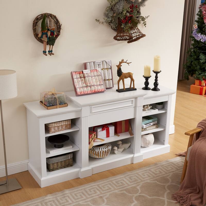 TV Stand with Spacious Storage Cabinets and Adjustable Shelves, Media Console for TVs up to 65", with Cable Management