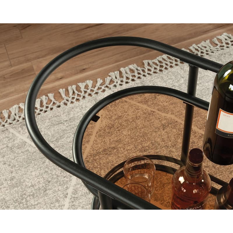 Coral Cape Bar Cart Metal/glass