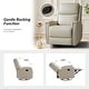 preview thumbnail 72 of 111, Fiacro 30.31" Genuine Leather Wingback Swivel Rocker Recliner with Nailhead Trim
